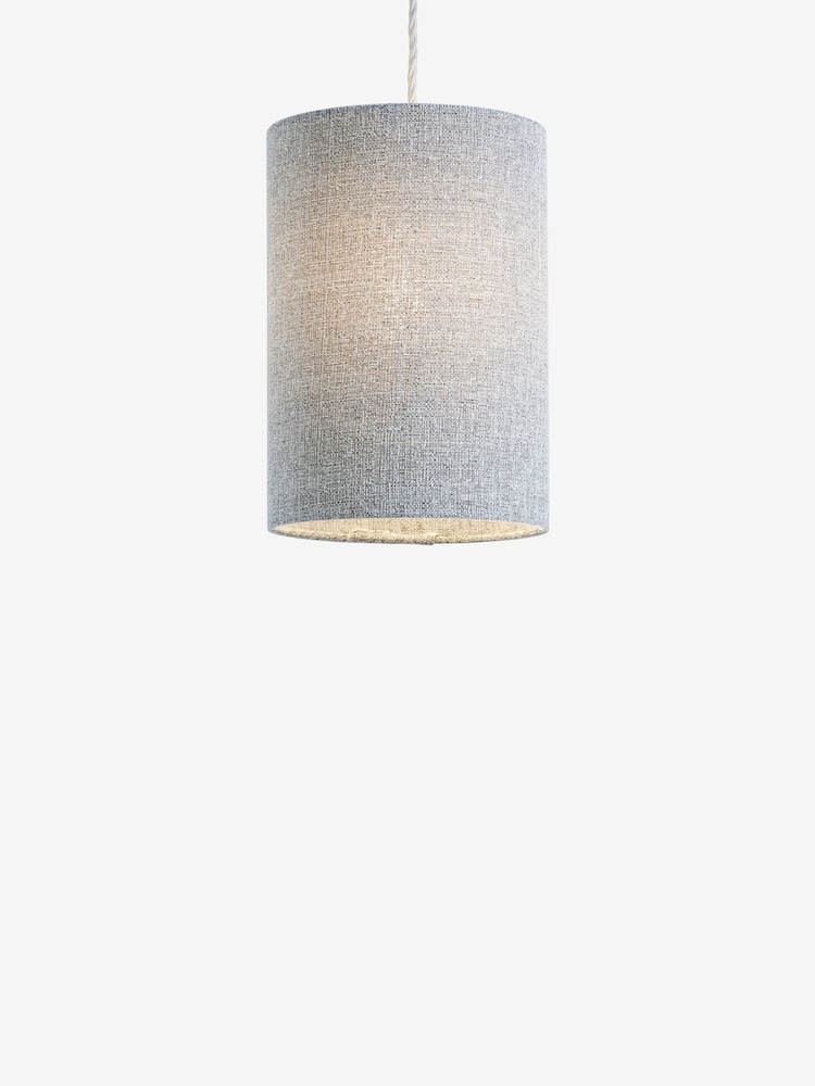 Light Grey Cylindrical Tweedy Plain Light Shade - Image 6 of 6 Light Grey Cylindrical Tweedy Plain Light Shade - Image 6 of 6