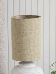 Ochre Yellow Cylindrical Tweedy Plain Light Shade - Image 2 of 5