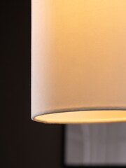 Neutral Cylindrical Velvet Light Shade - Image 3 of 5
