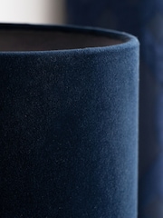 Navy Blue Cylindrical Velvet Light Shade - Image 4 of 6