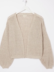 FatFace Natural Anna Crochet Cardigan - Image 5 of 5