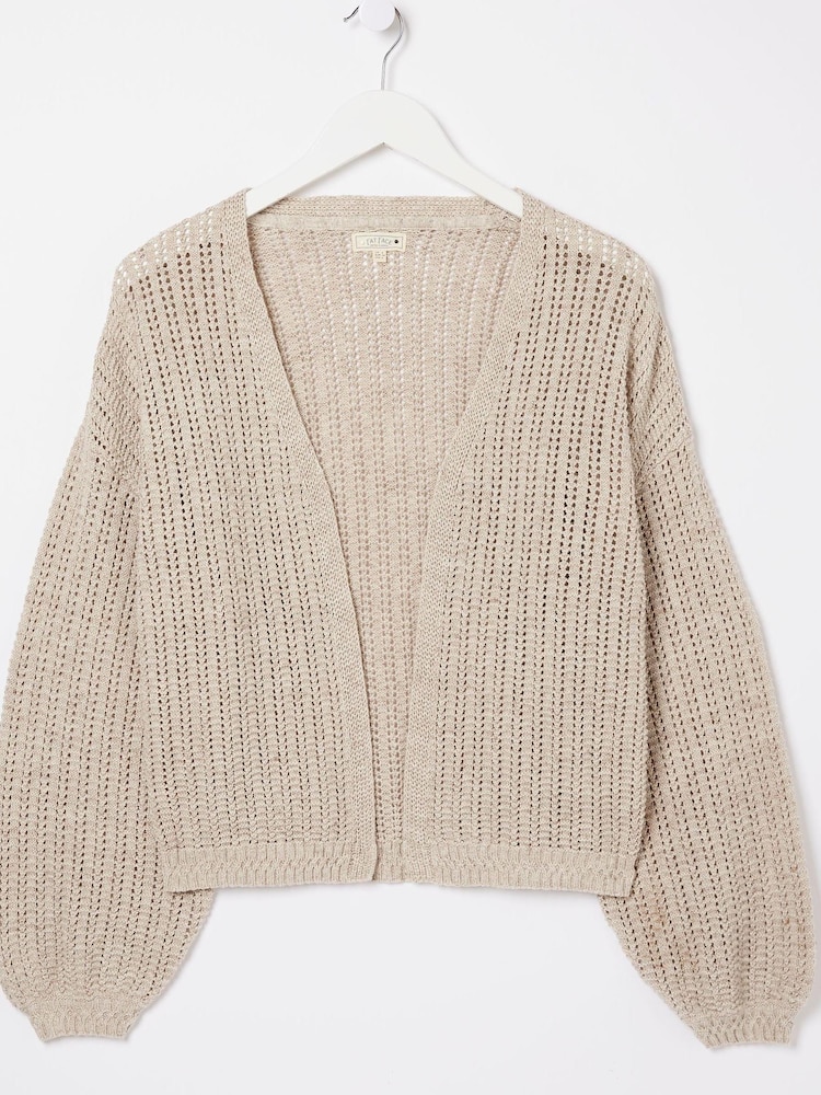 FatFace Natural Anna Crochet Cardigan - Image 5 of 5
