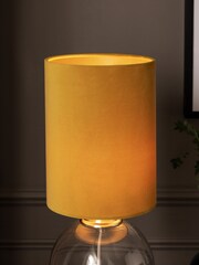 Ochre Yellow Cylindrical Velvet Light Shade - Image 1 of 9