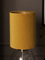 Ochre Yellow Cylindrical Velvet Light Shade - Image 2 of 9