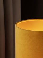 Ochre Yellow Cylindrical Velvet Light Shade - Image 3 of 9