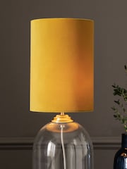 Ochre Yellow Cylindrical Velvet Light Shade - Image 5 of 9