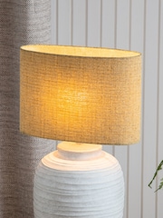 Ochre Yellow Oval Tweedy Plain Light Shade - Image 1 of 5