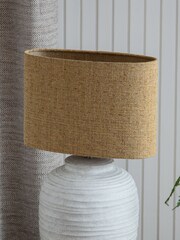 Ochre Yellow Oval Tweedy Plain Light Shade - Image 2 of 5