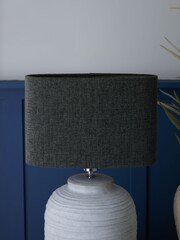 Charcoal Grey Oval Tweedy Plain Light Shade - Image 2 of 5