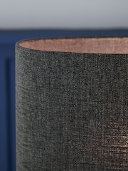 Charcoal Grey Oval Tweedy Plain Light Shade - Image 3 of 5