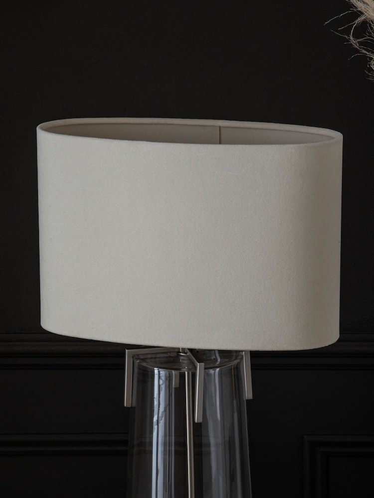 Neutral Oval Velvet Light Shade - Image 2 of 5