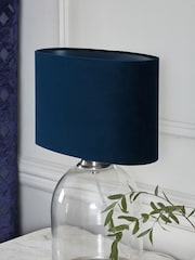 Navy Blue Oval Velvet Light Shade - Image 2 of 5