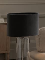 Charcoal Grey Oval Velvet Light Shade - Image 2 of 5