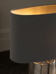 Charcoal Grey Oval Velvet Light Shade - Image 3 of 5