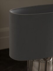 Charcoal Grey Oval Velvet Light Shade - Image 4 of 5