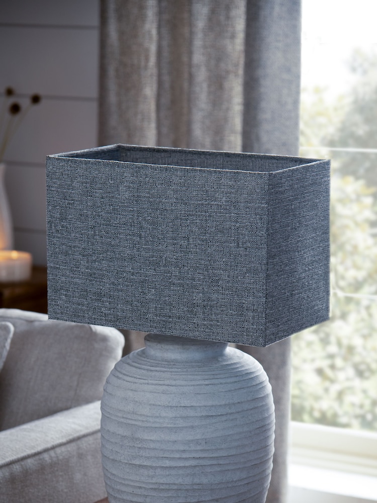 Light Grey Rectangular Tweedy Plain Light Shade - Image 1 of 5