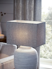 Light Grey Rectangular Tweedy Plain Light Shade - Image 2 of 5