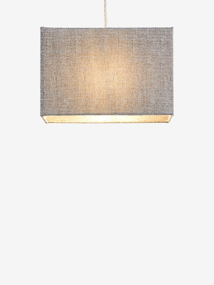 Light Grey Rectangular Tweedy Plain Light Shade - Image 5 of 5