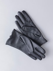 Lakeland Leather Black Tarn Leather Quilted Winter Gloves - Image 2 of 3