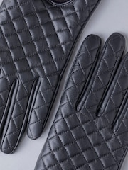 Lakeland Leather Black Tarn Leather Quilted Winter Gloves - Image 3 of 3
