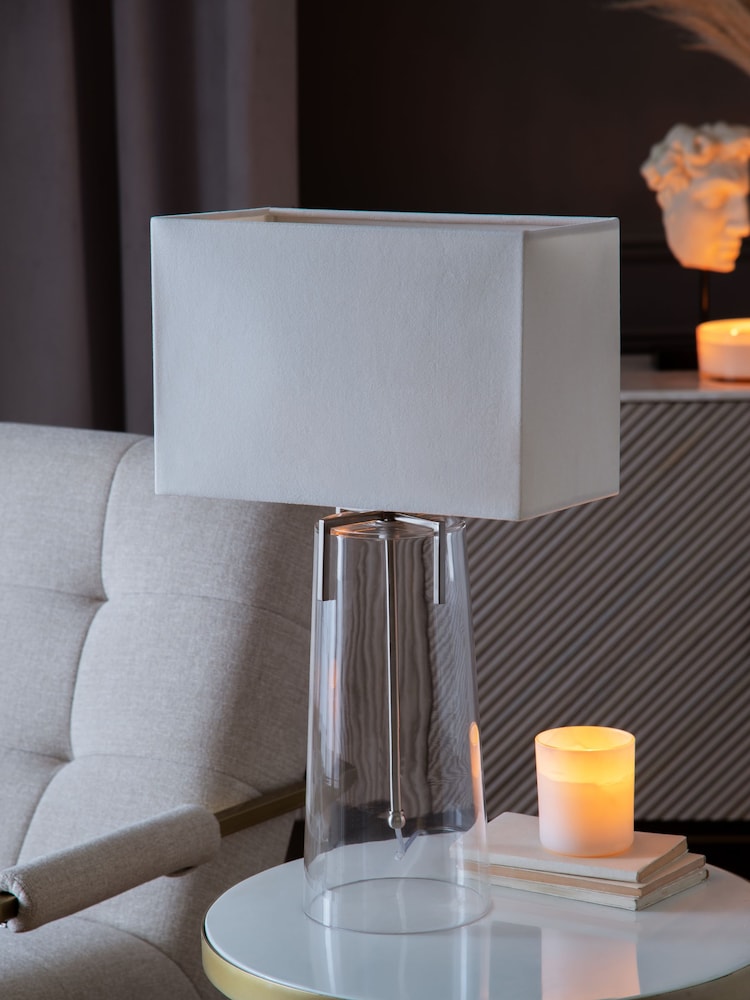 Neutral Rectangular Velvet Light Shade - Image 2 of 5