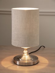 Brushed Chrome Burford Bedside Table Lamp - Image 3 of 6