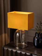 Ochre Yellow Rectangular Velvet Light Shade - Image 2 of 6