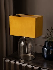 Ochre Yellow Rectangular Velvet Light Shade - Image 3 of 6
