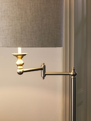 Brushed Chrome Burford Swing Arm Floor Lamp - Image 3 of 5