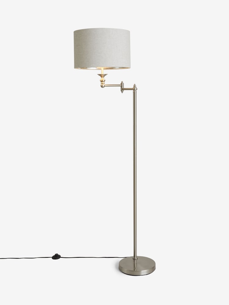 Brushed Chrome Burford Swing Arm Floor Lamp - Image 5 of 5
