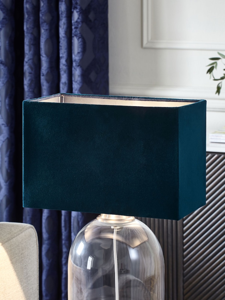 Navy Blue Rectangular Velvet Light Shade - Image 1 of 5