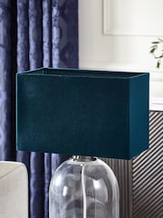 Navy Blue Rectangular Velvet Light Shade - Image 2 of 5