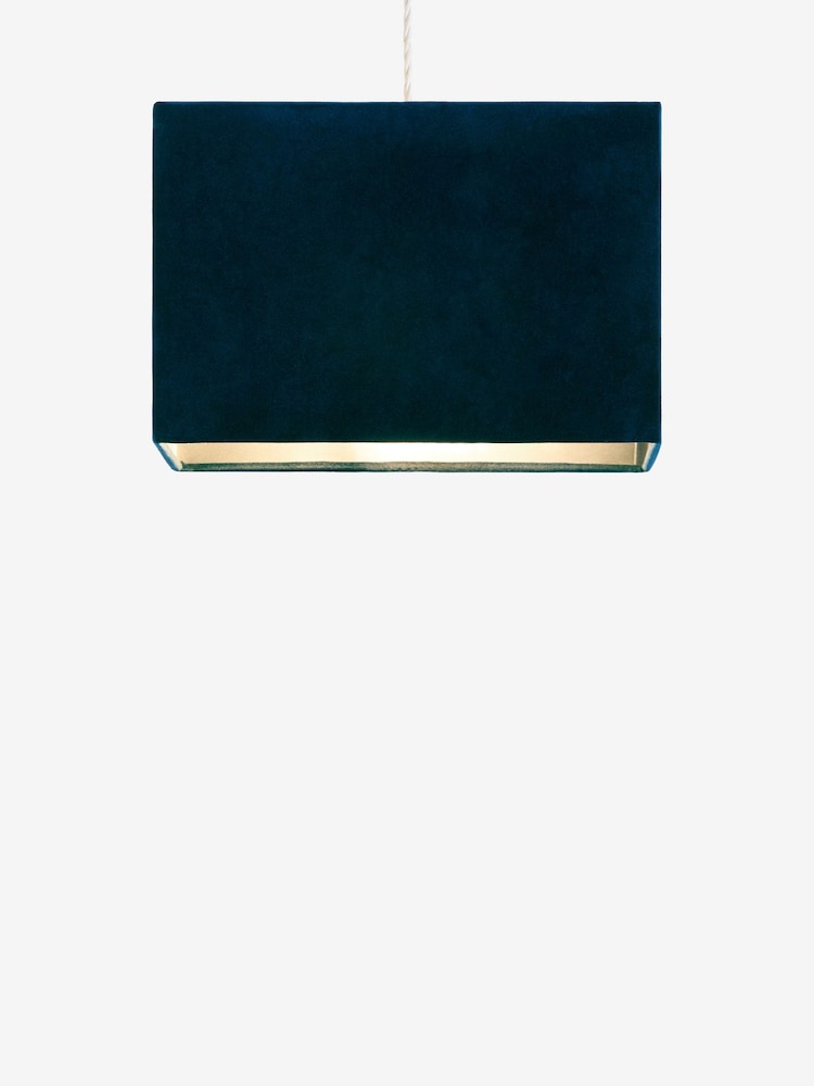 Navy Blue Rectangular Velvet Light Shade - Image 5 of 5