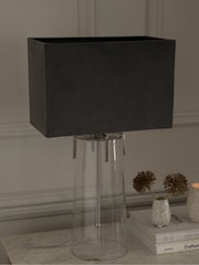 Charcoal Grey Rectangular Velvet Light Shade - Image 1 of 5