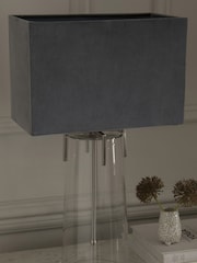 Charcoal Grey Rectangular Velvet Light Shade - Image 2 of 5