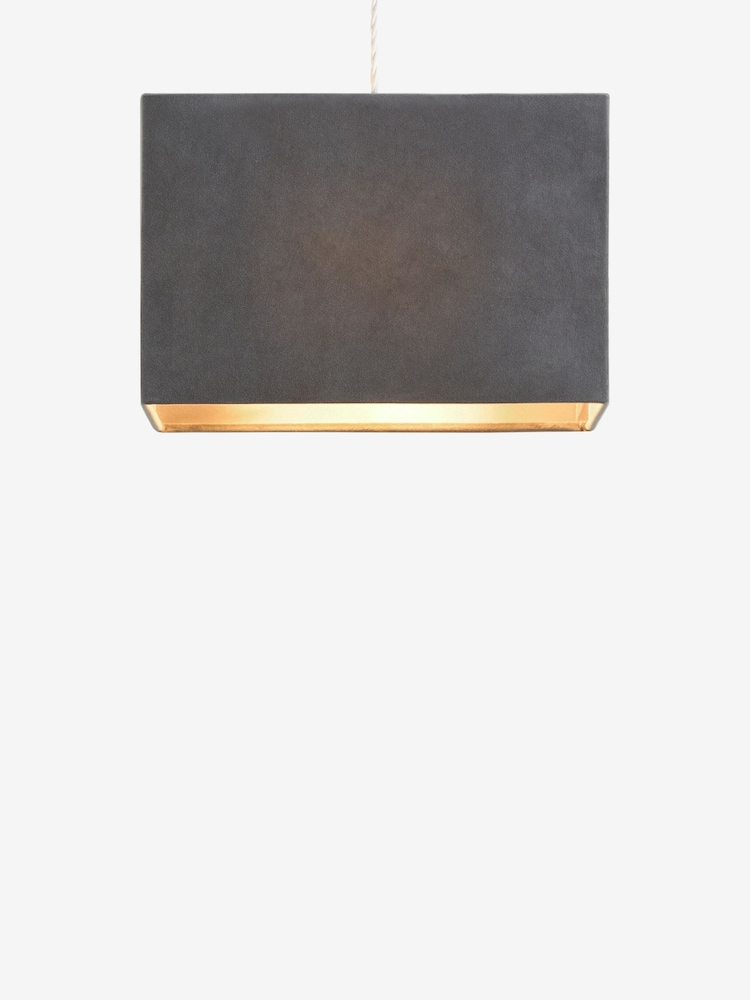 Charcoal Grey Rectangular Velvet Light Shade - Image 5 of 5