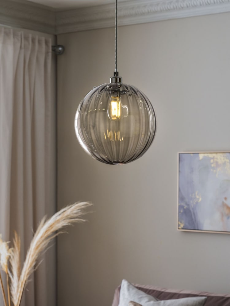 Smoke Grey Bourton Easy Fit Pendant Lamp Shade - Image 1 of 5