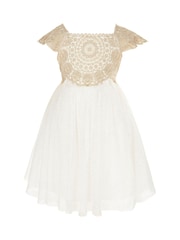 Monsoon Gold Plated Baby Estella Dress - Image 1 of 3