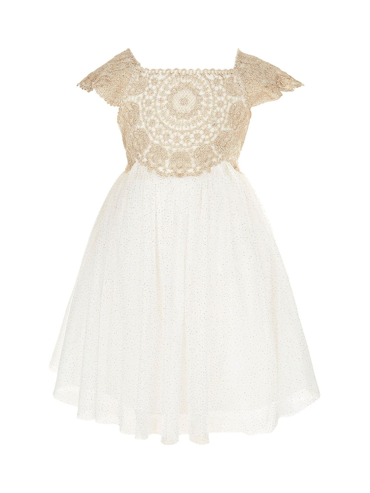 Monsoon Gold Plated Baby Estella Dress - Image 1 of 3 Monsoon Gold Plated Baby Estella Dress - Image 1 of 3