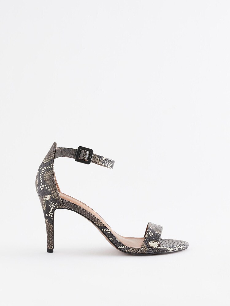 Snake Signature Leather Mid Heel Sandals - Image 2 of 5