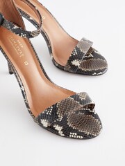 Snake Signature Leather Mid Heel Sandals - Image 4 of 5