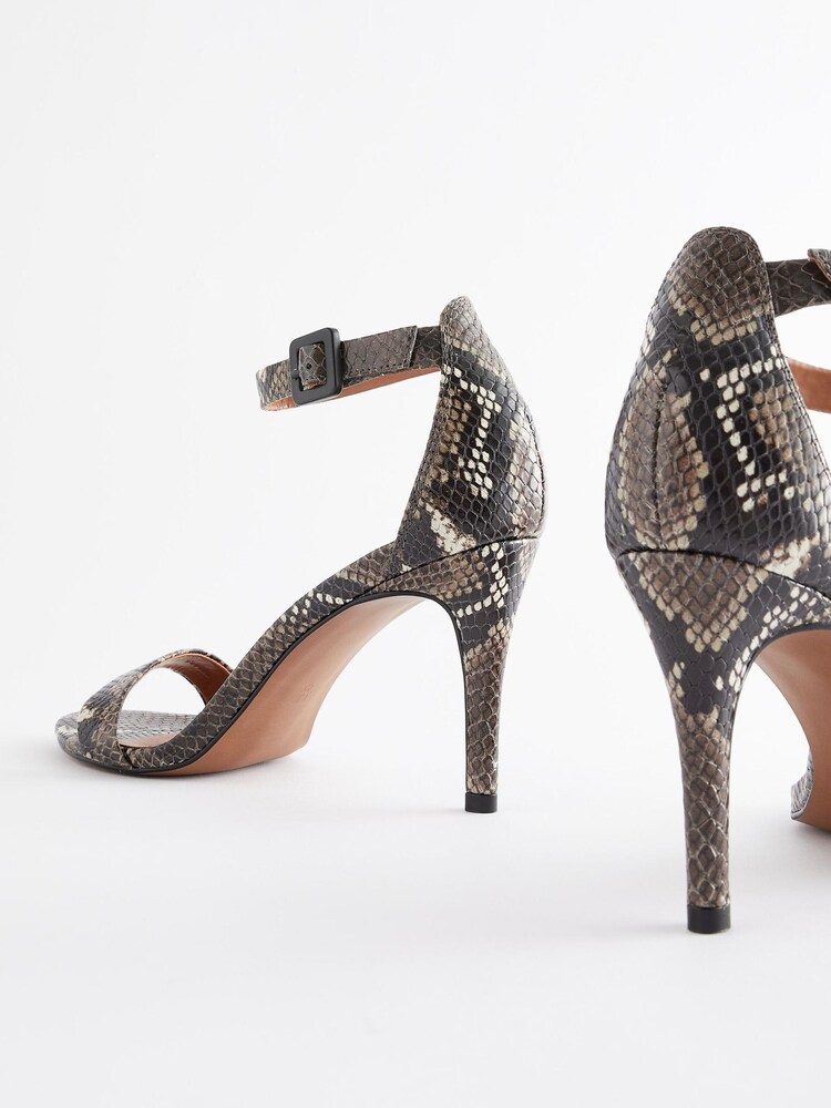 Snake Signature Leather Mid Heel Sandals - Image 5 of 5