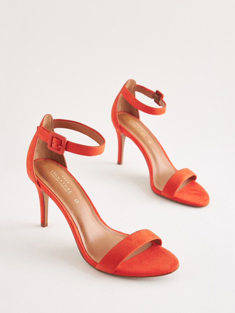 Orange Signature Leather Mid Heel Sandals - Image 1 of 4