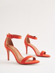 Orange Signature Leather Mid Heel Sandals - Image 2 of 4