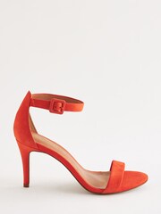 Orange Signature Leather Mid Heel Sandals - Image 3 of 4