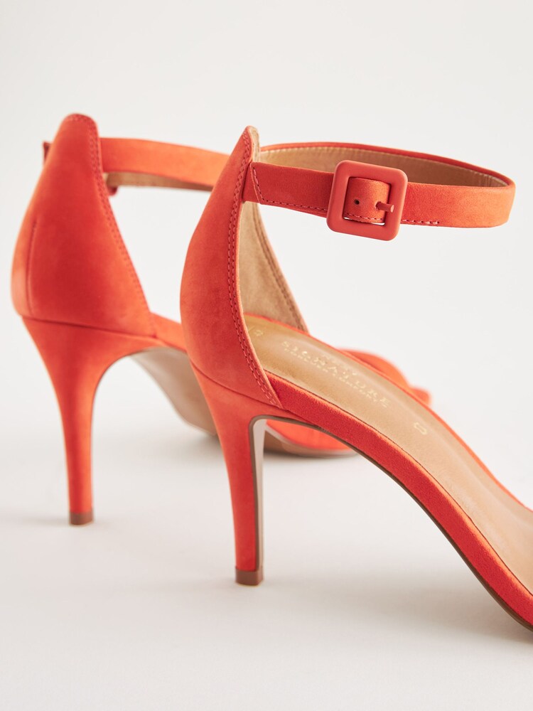 Orange Signature Leather Mid Heel Sandals - Image 4 of 4