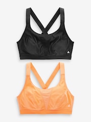 Orange/Black Active Sports High Impact Crop Tops 2 Pack - Image 7 of 10