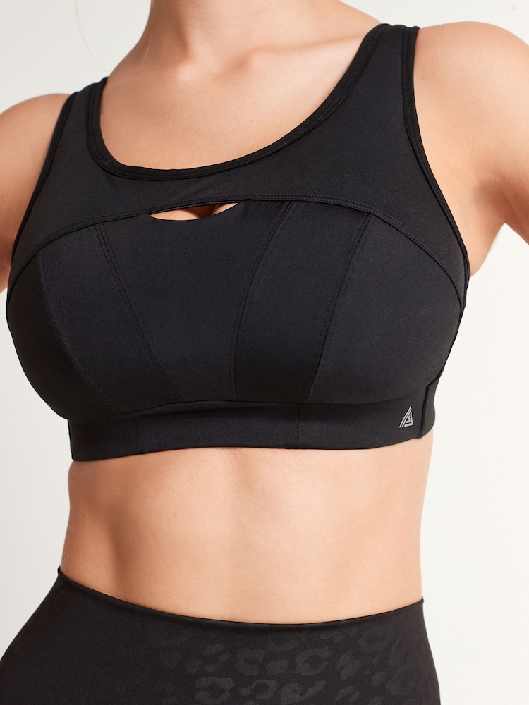 Black Active Sports Antibounce Dry Tech Extra High Impact C-H Bra - Image 3 of 6