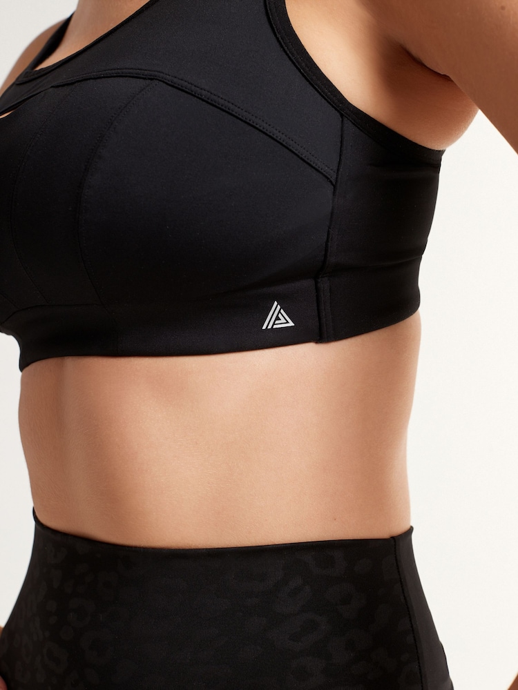 Black Active Sports Antibounce Dry Tech Extra High Impact C-H Bra - Image 5 of 6