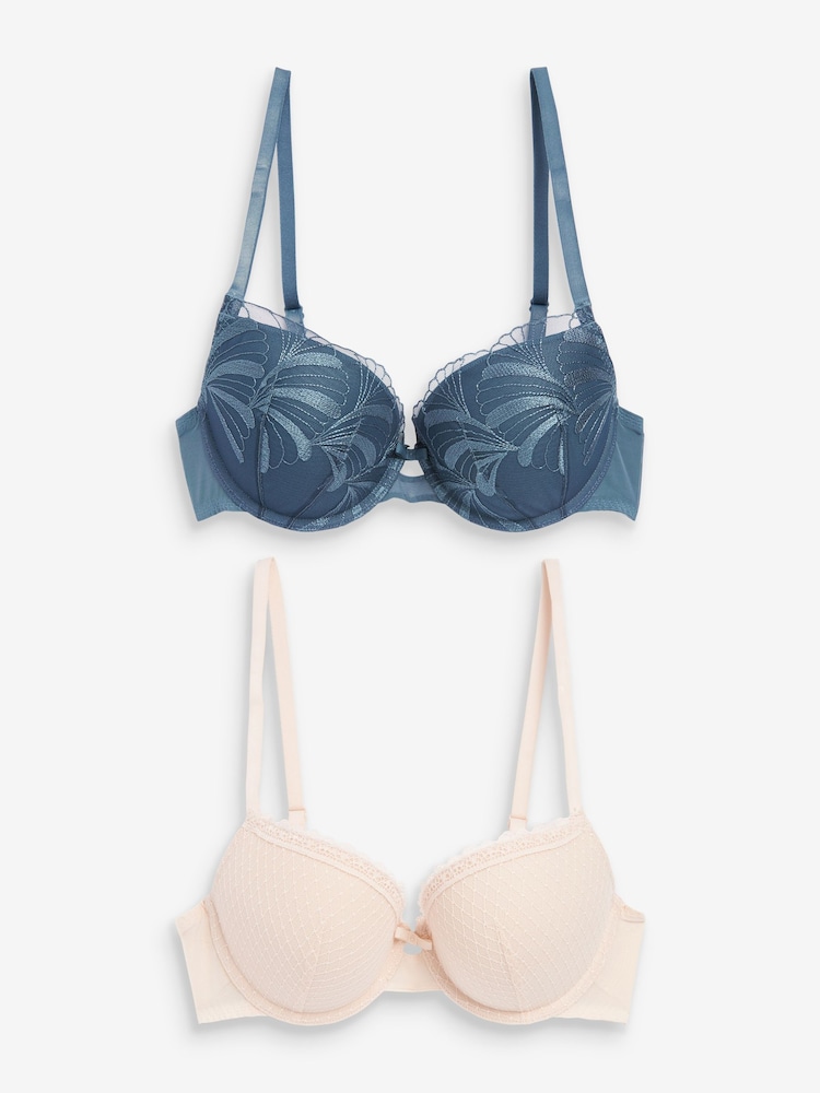 Bleu/Nude - Soutiens-gorge 2 Lot brodées - Image 9 of 12